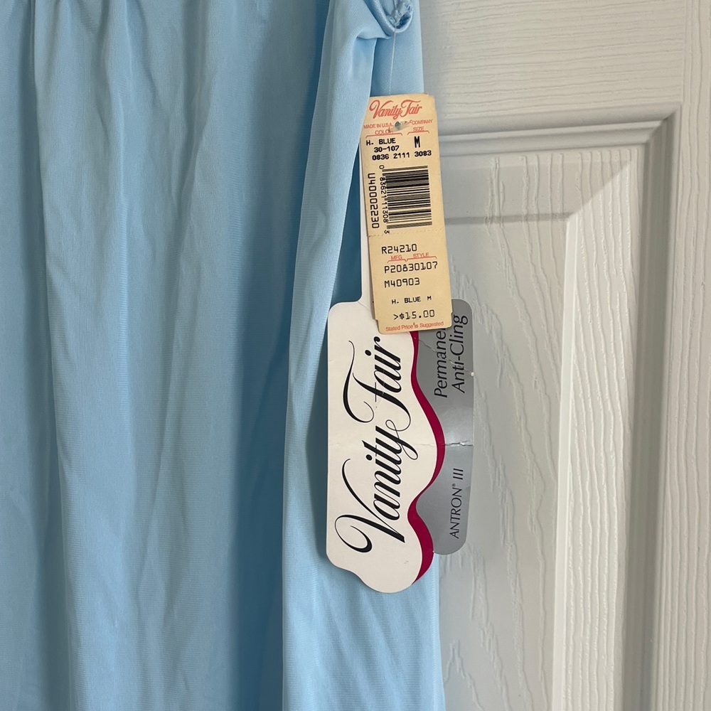 Vanity Fair Pale Blue Sleeveless Nightgown - Picture 2 of 2